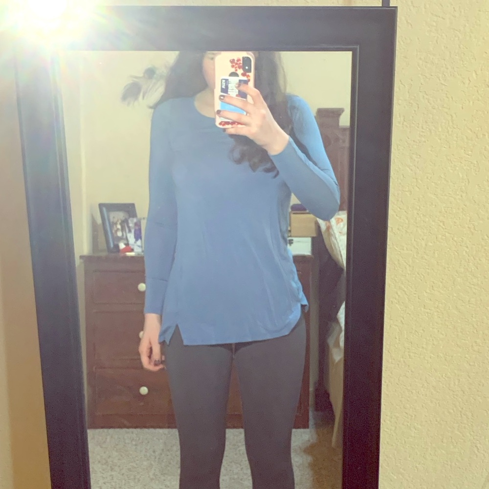 blue soft backless shirt with tie